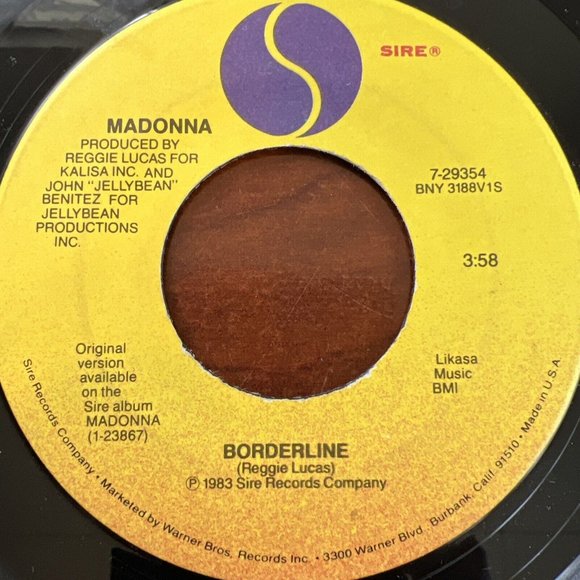 MADONNA Borderline 45' Single SIRE RECORDS 1983 - Picture 3 of 3